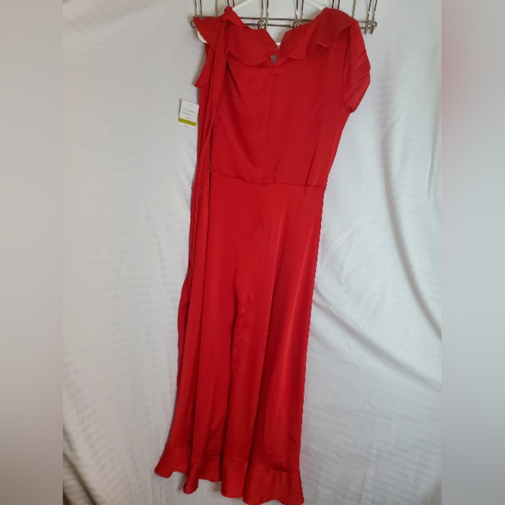 RED SILK DRESS - Picture 3 of 5